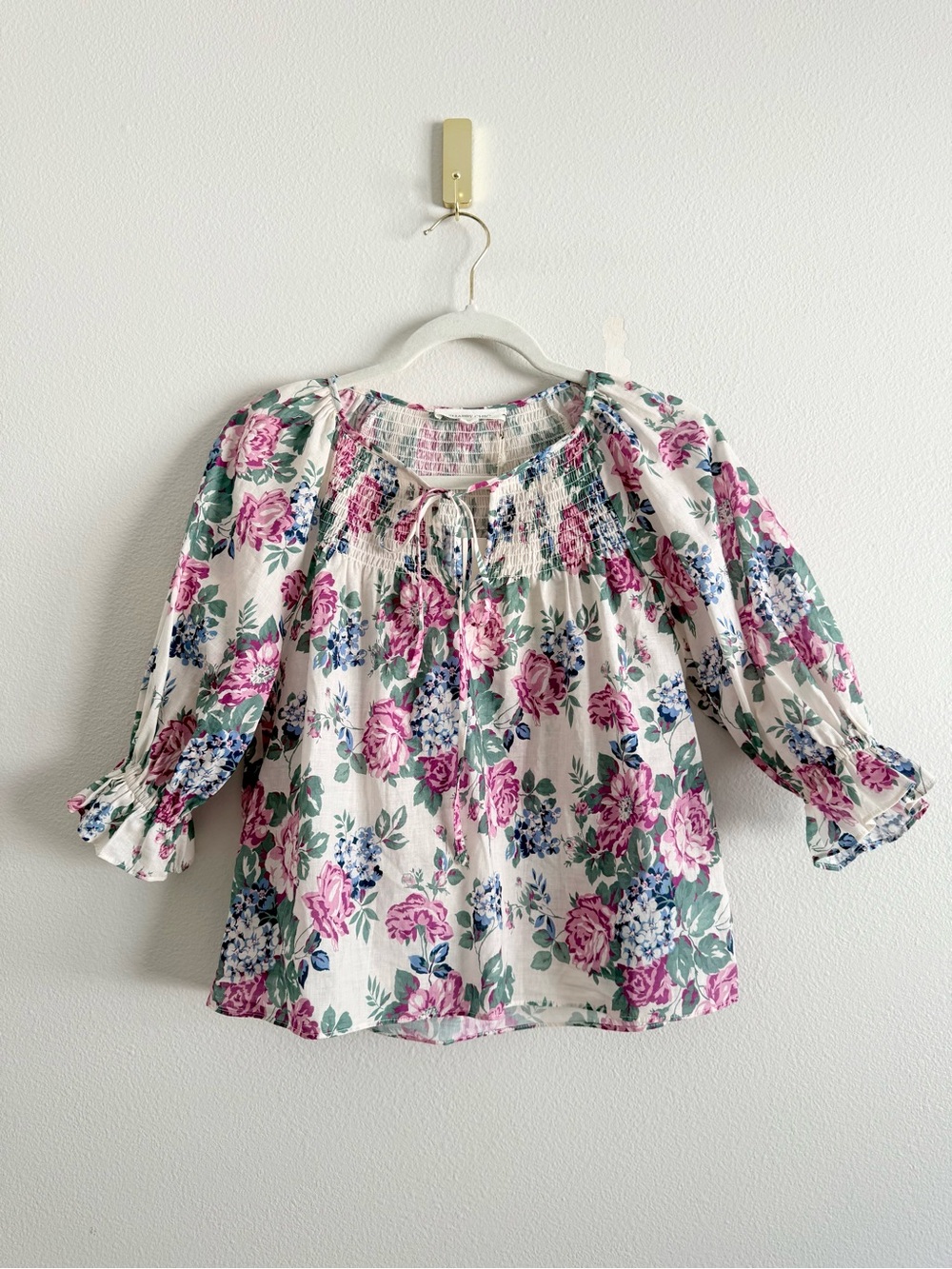 Shabby Chic floral peasant top Sz XS NWT
